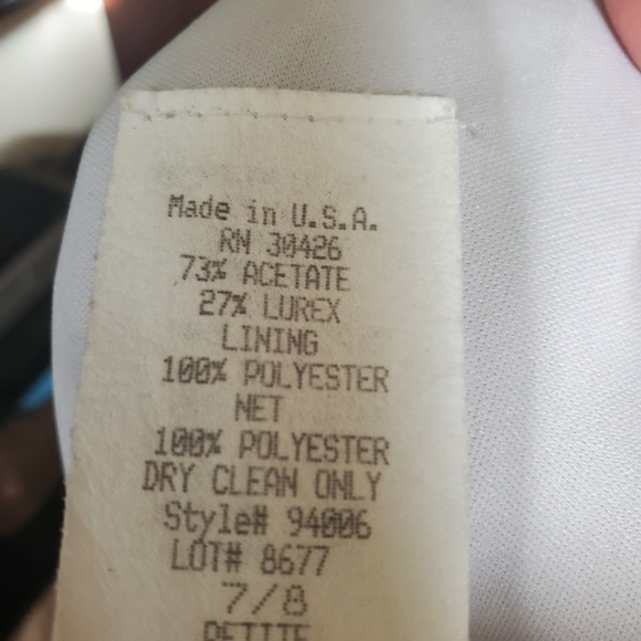 Bari Jay xs slinky silver maxi adorned with pearls mesh panels vintage - Picture 4 of 9